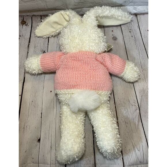 1985 AMC Best Friends White Rabbit 15" Plush w/ Pink Sweater Easter Egg with Tag - Picture 2 of 6